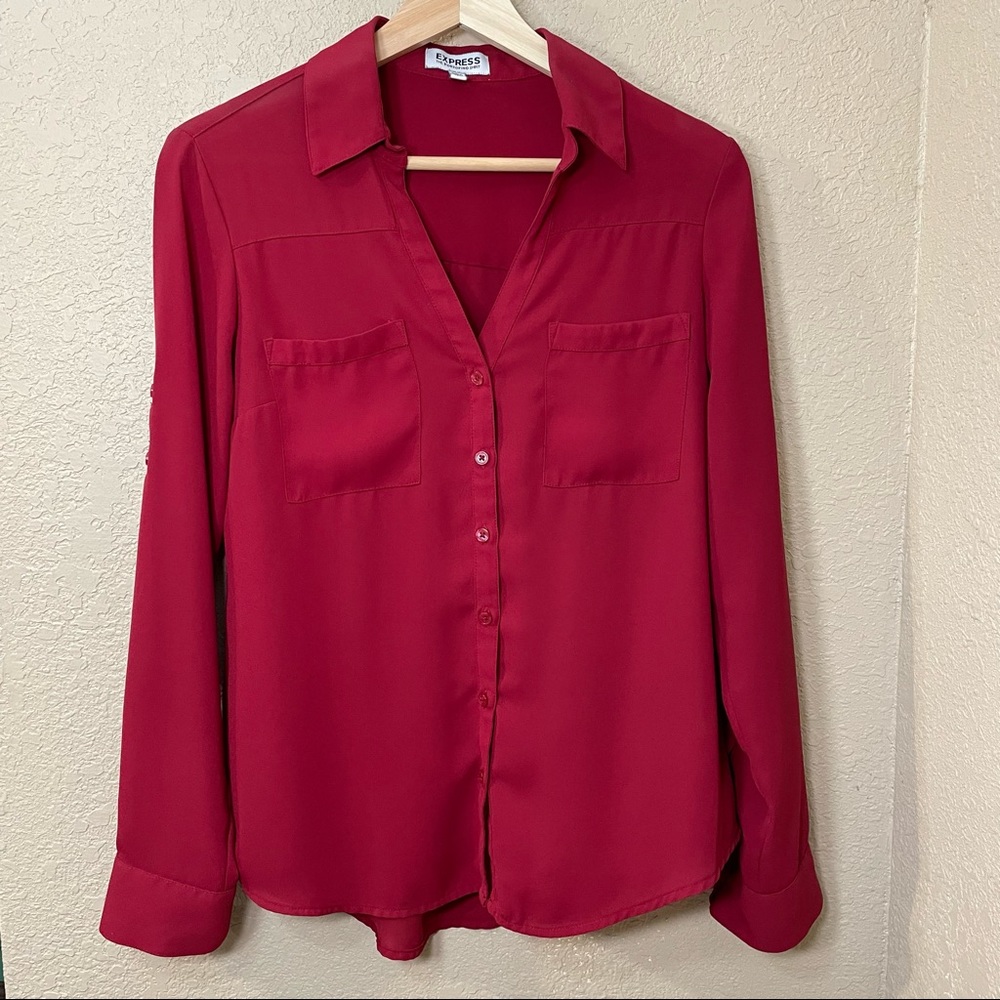 Express Portofino Shirt | Burgundy Red | Small